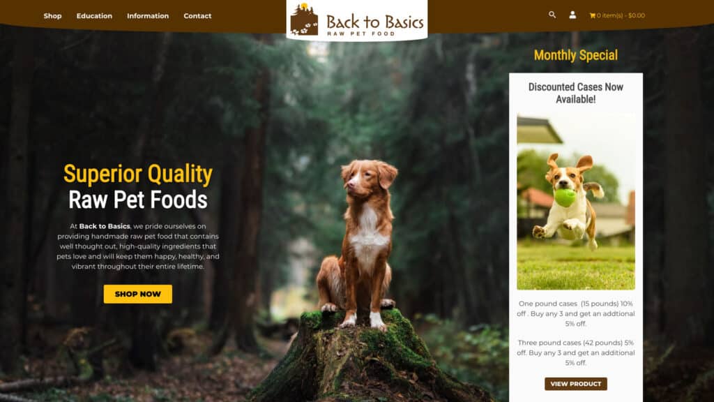 A New site That's Anything but "Basic" for This Raw Pet Food