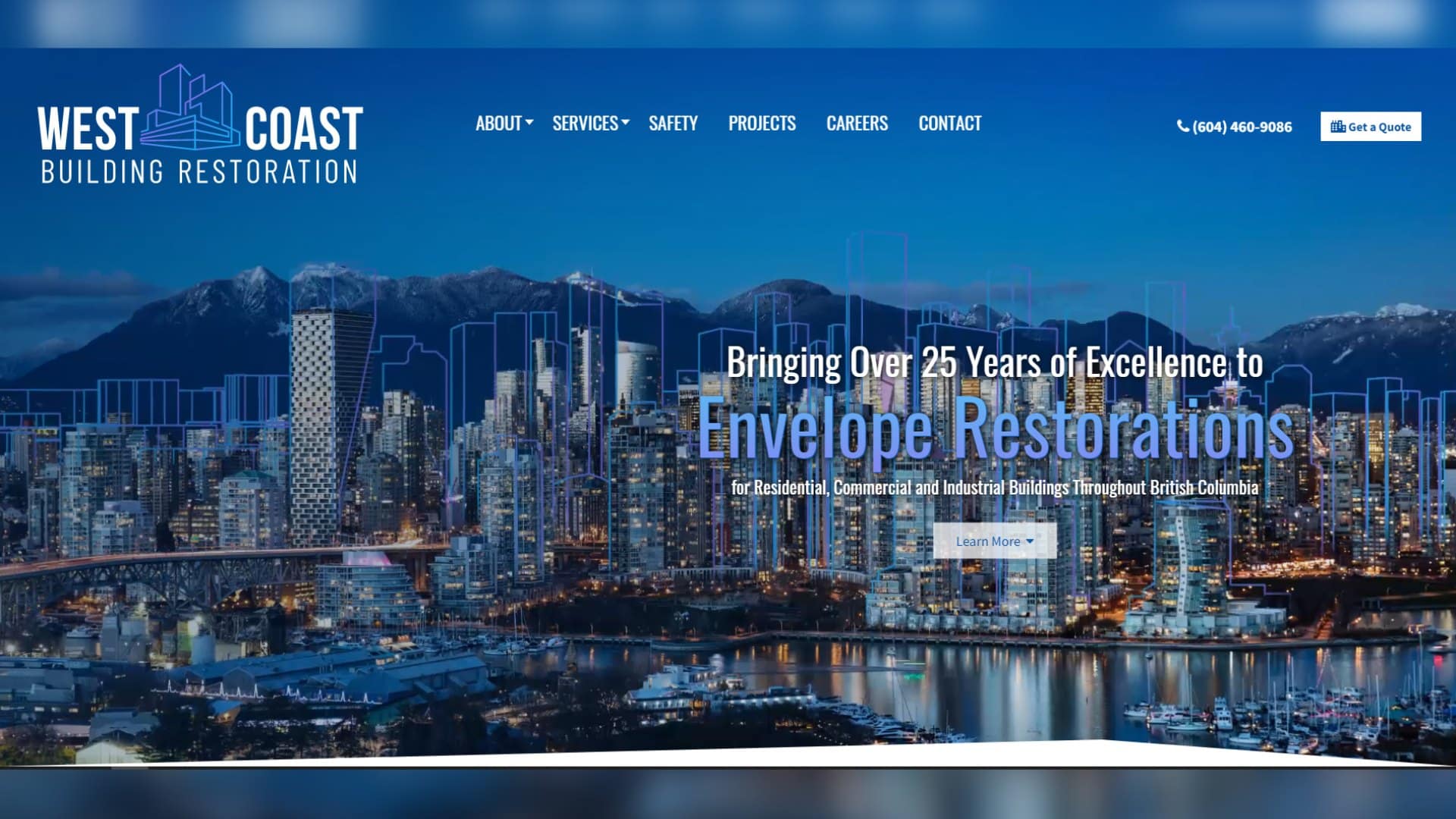 West Coast Building Restorations Website Design Project
