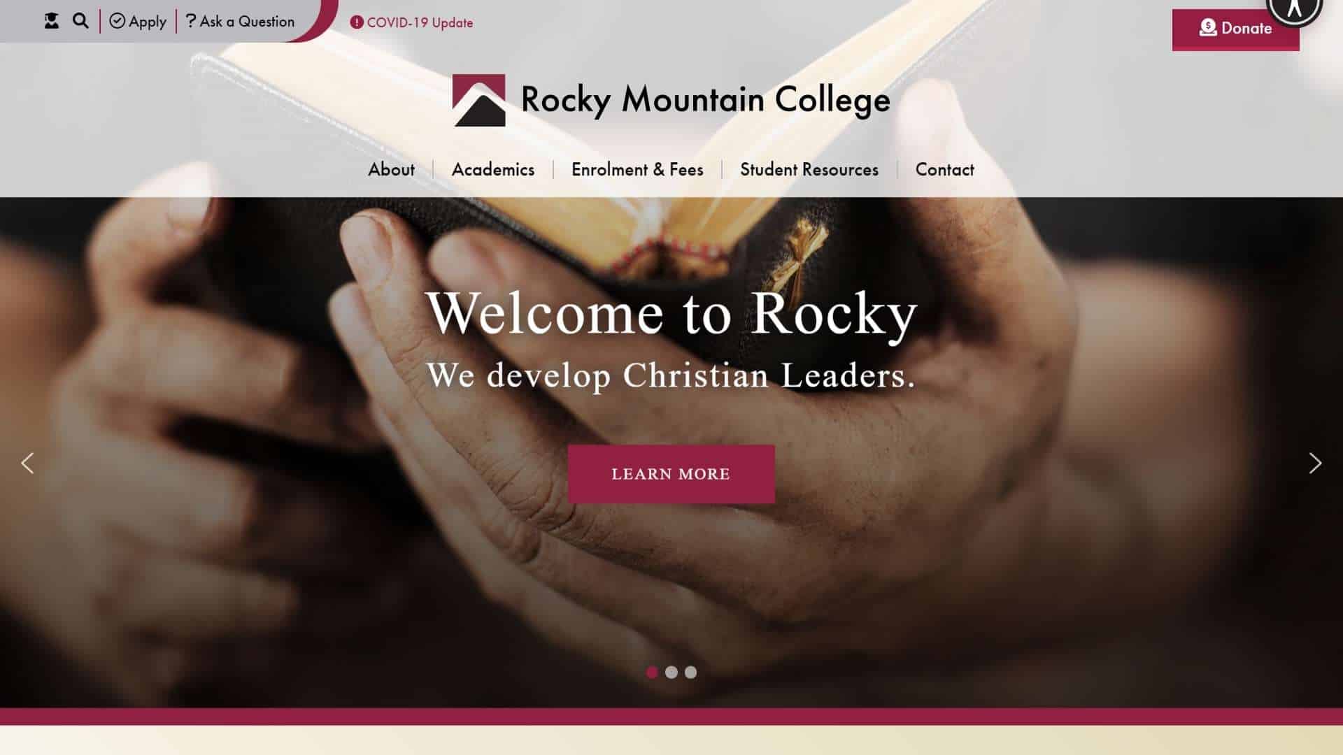 Rocky Mountain College Web Design Project