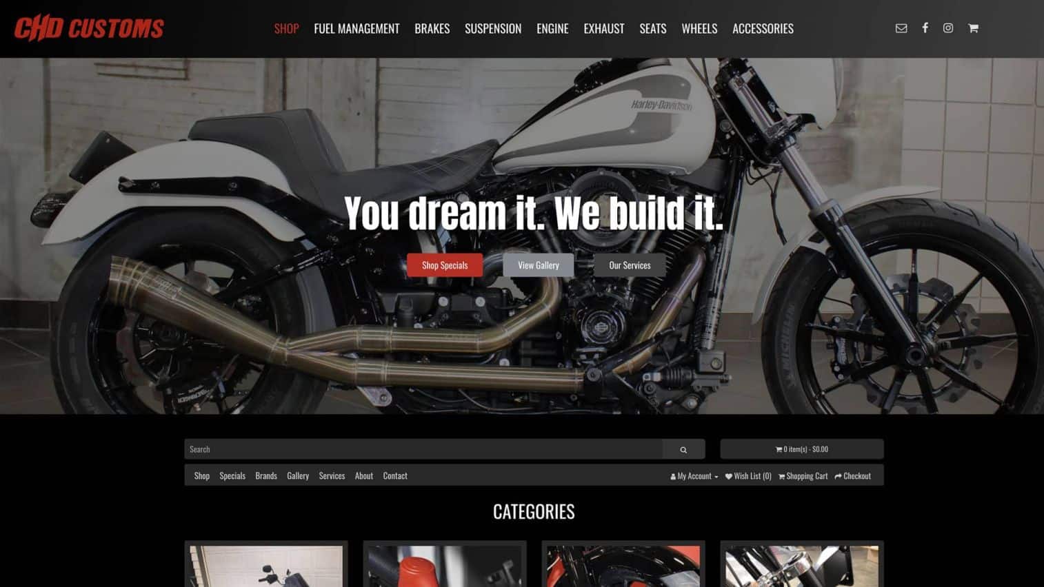 CHD Customs Website Design Project
