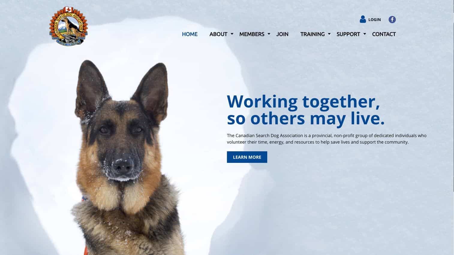 Canadian Search Dog Website Design Project