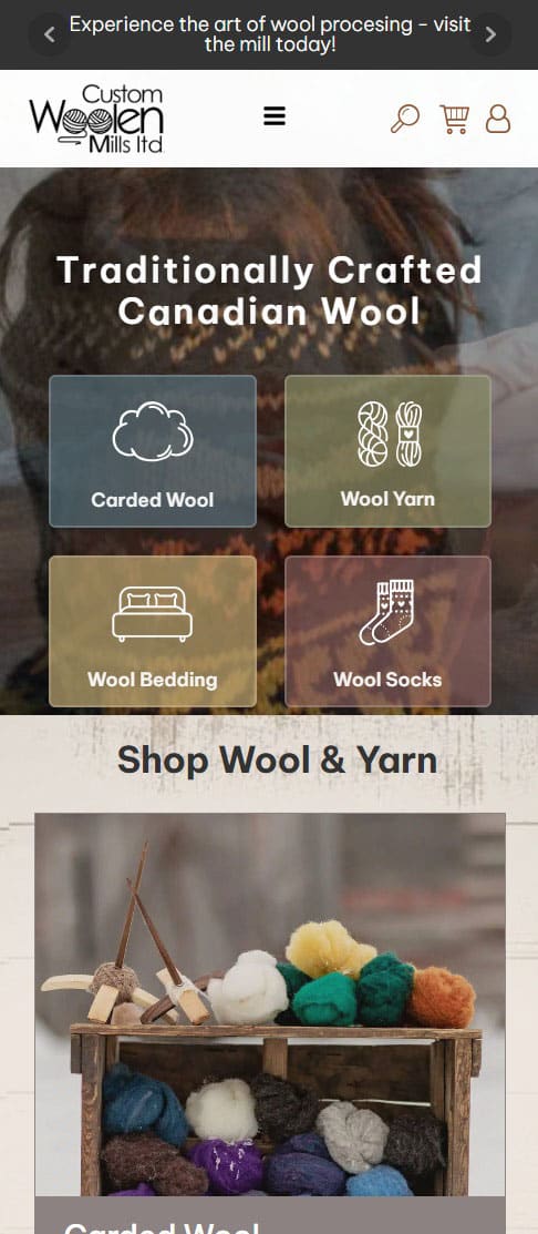 Custom Woolen Mills Website Design Project