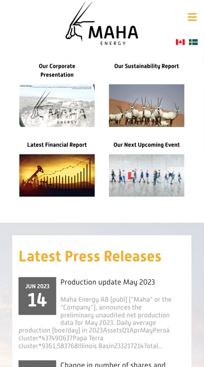 MAHA website