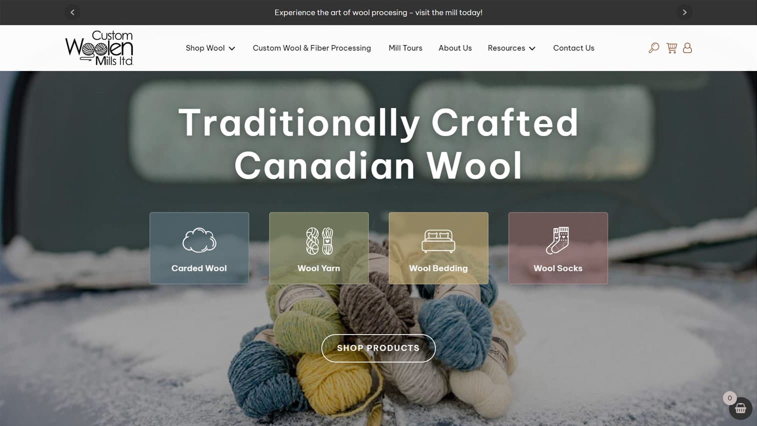 custom-woolen-mills website design project