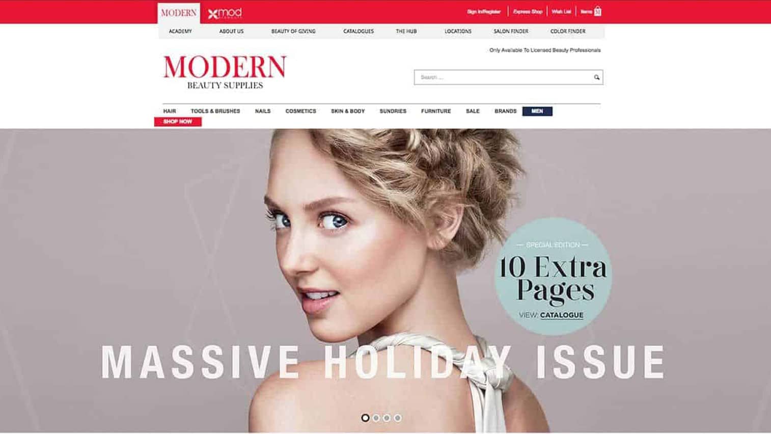modern beauty website design project