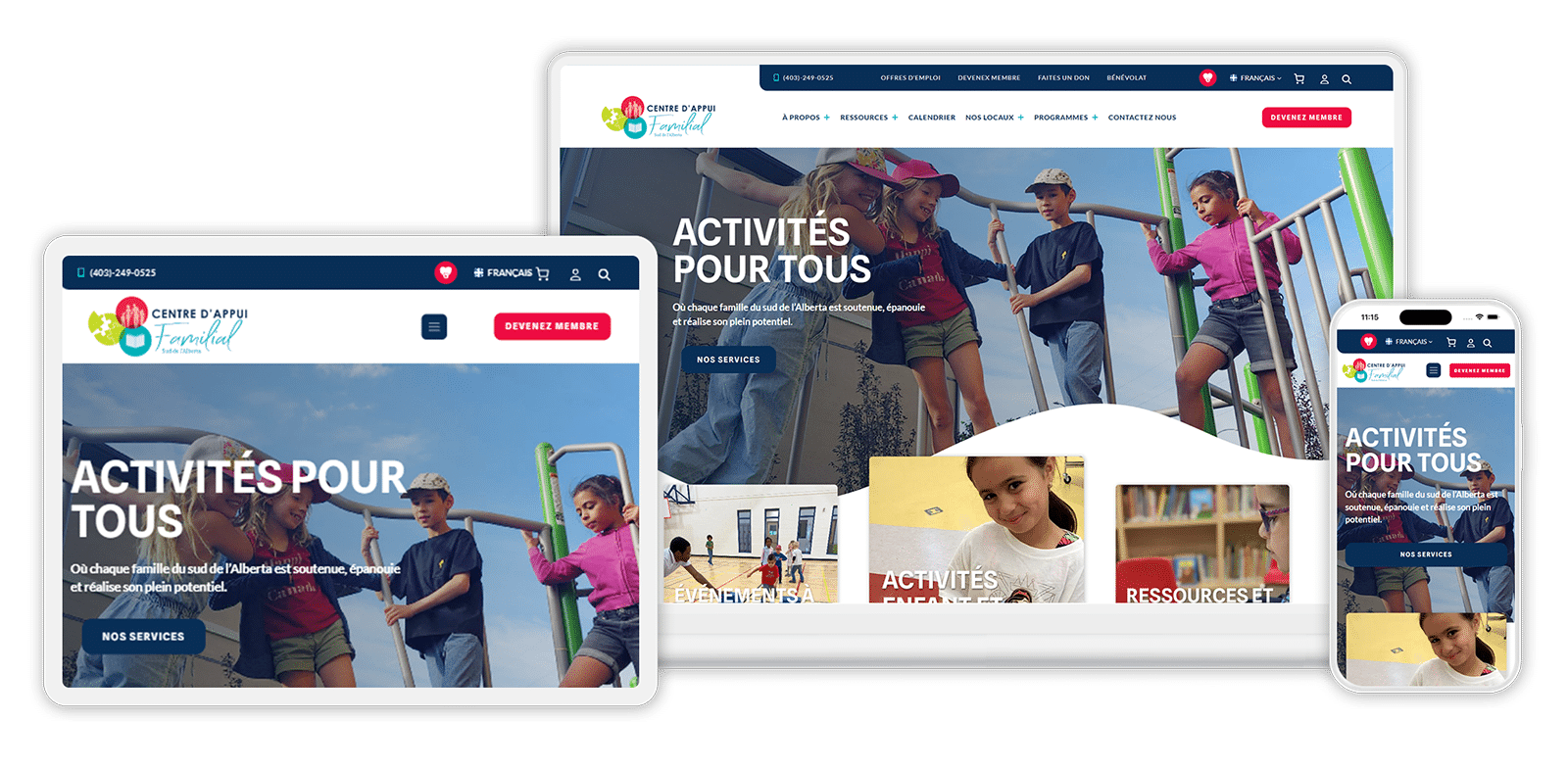 centre d'appui familial responsive web design