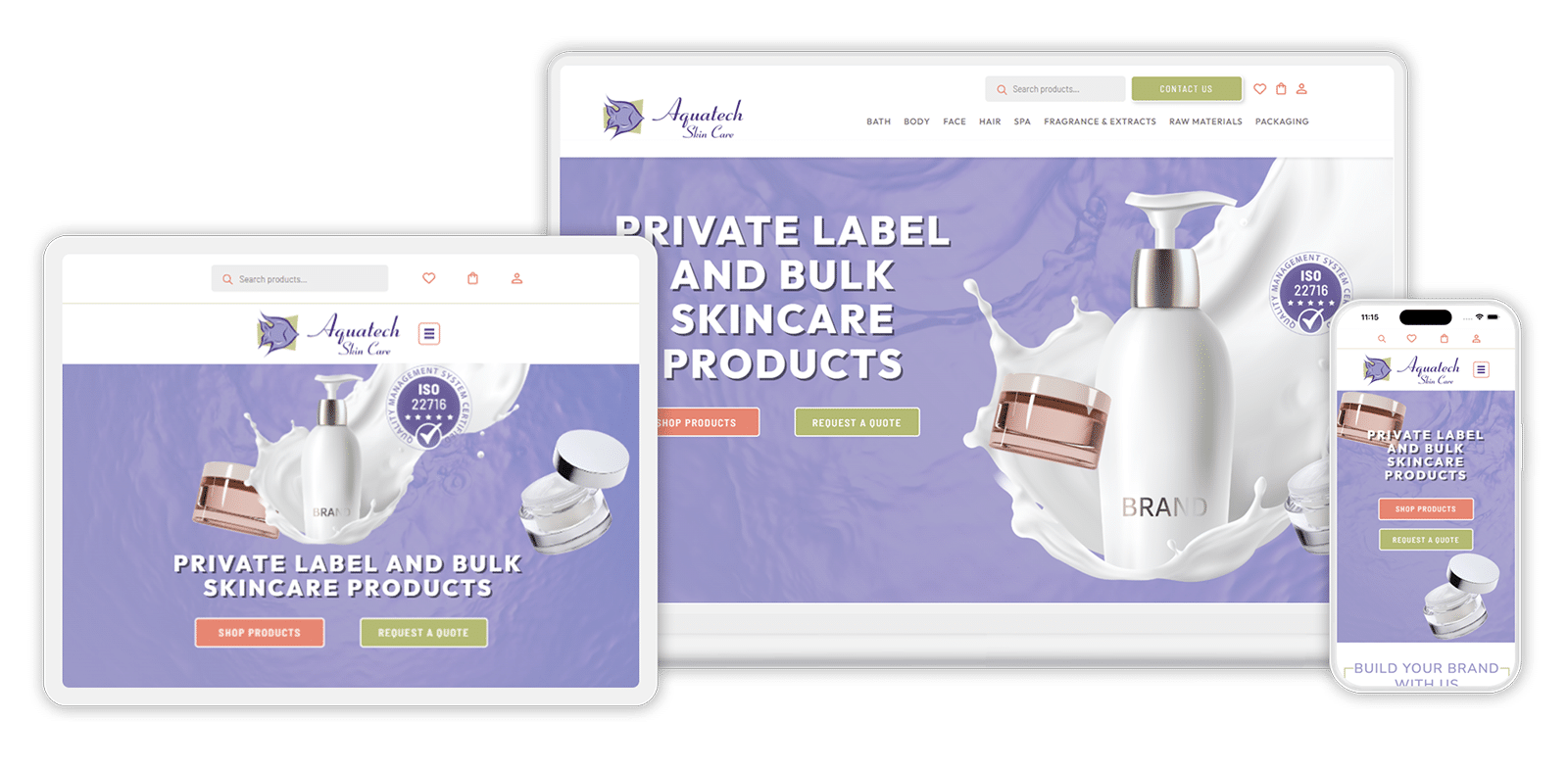 aquatech skincare responsive web design