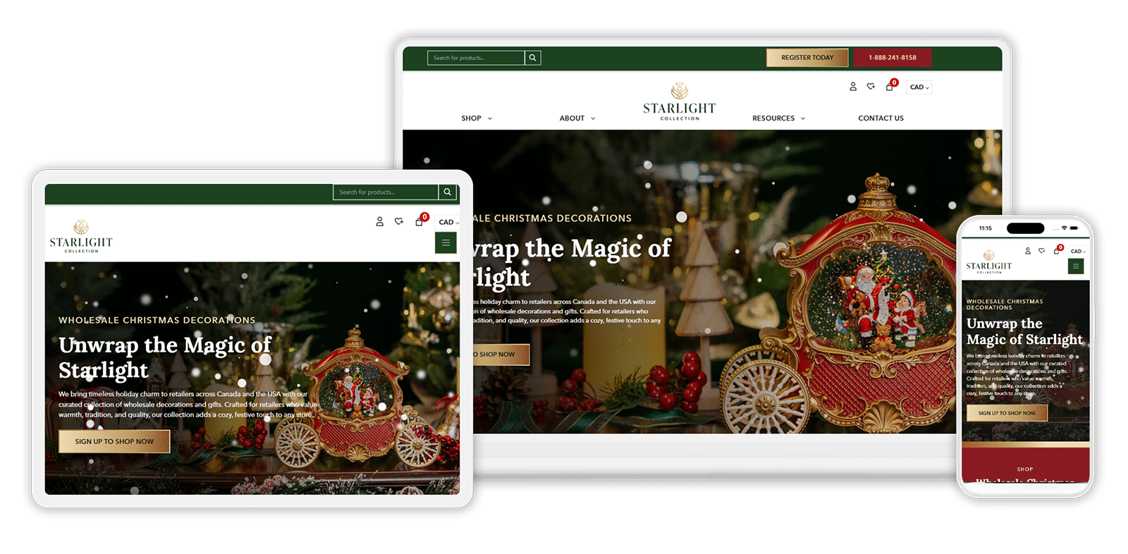 starlight collection responsive web design